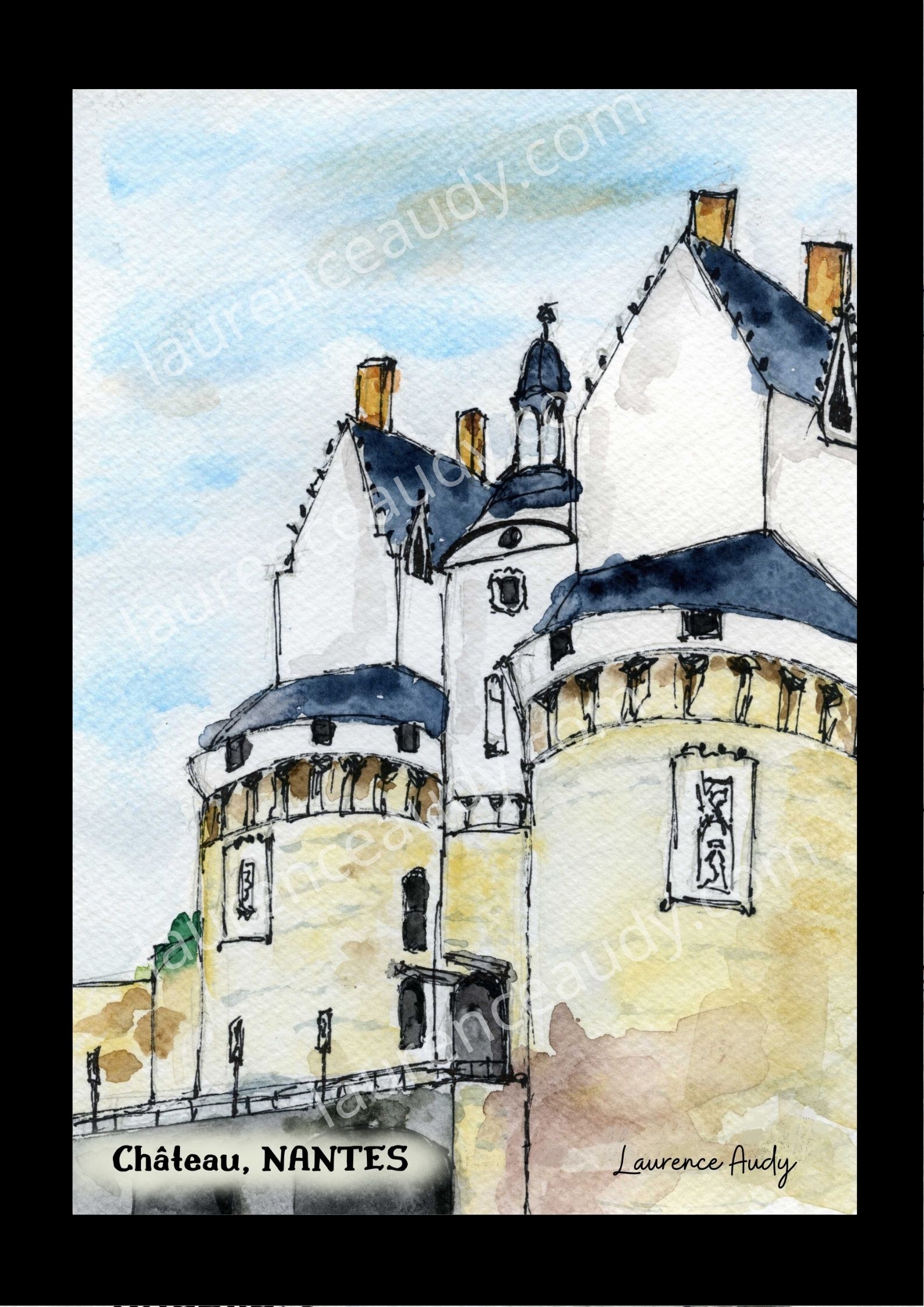 Aquarelle Chateau A Nantes Le Croquis Urbain Vous Embarque