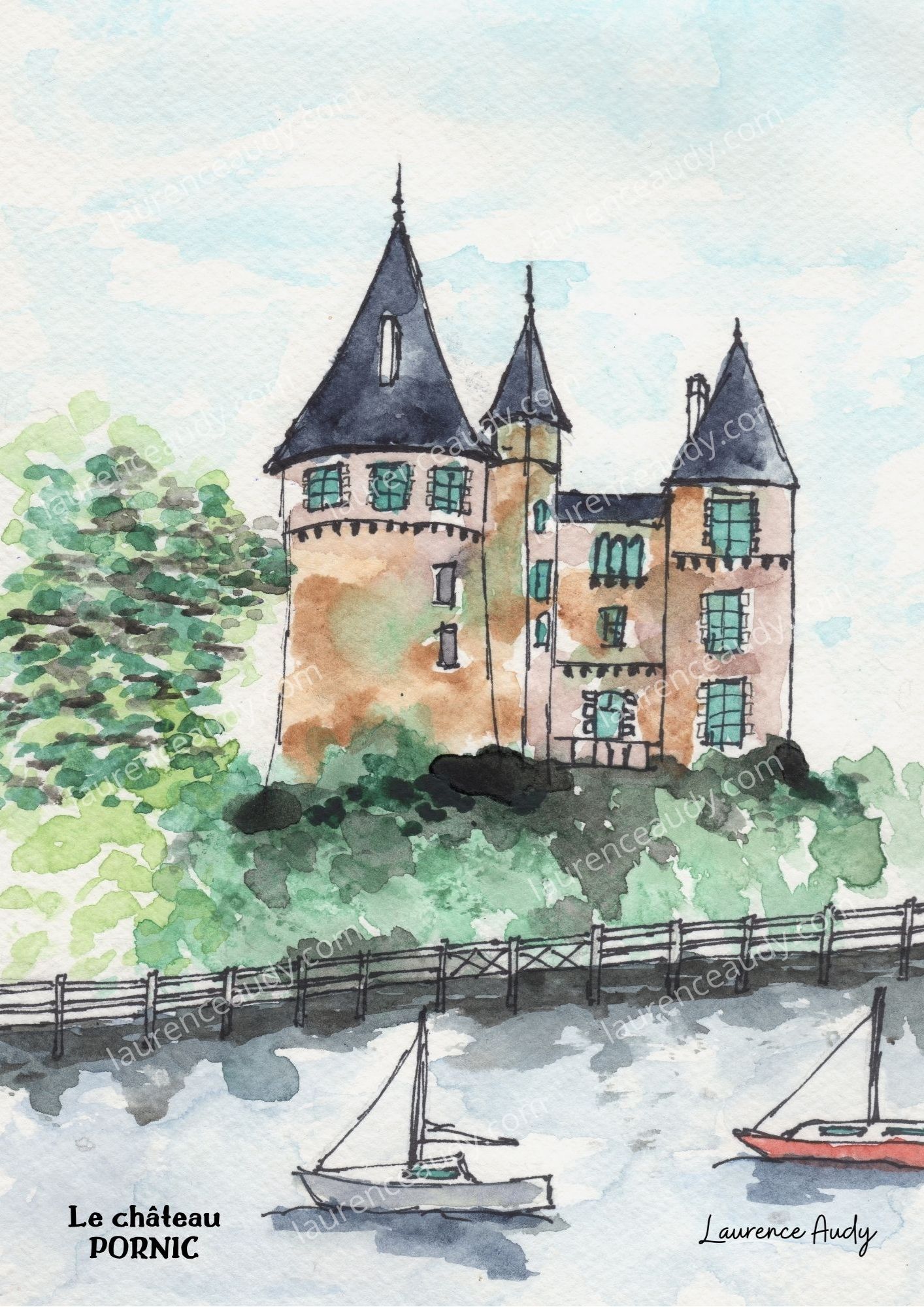 aquarelle-le-ch-teau-pornic-laurence-audy
