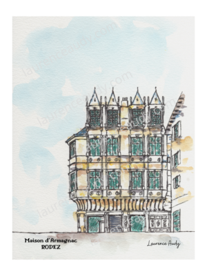 12-RODEZ-MAISON ARMAGNAC-AQUARELLE FILIGRANE