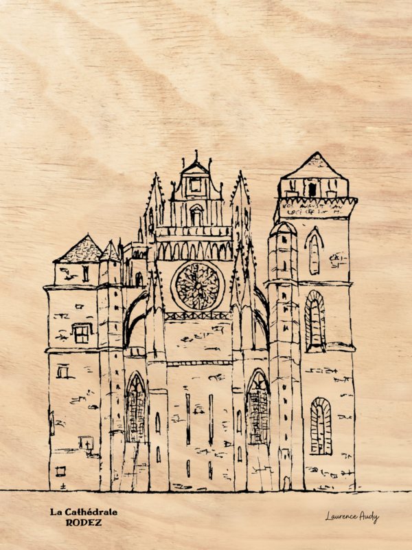 12-RODEZ-CATHEDRALE-BOIS 30x40