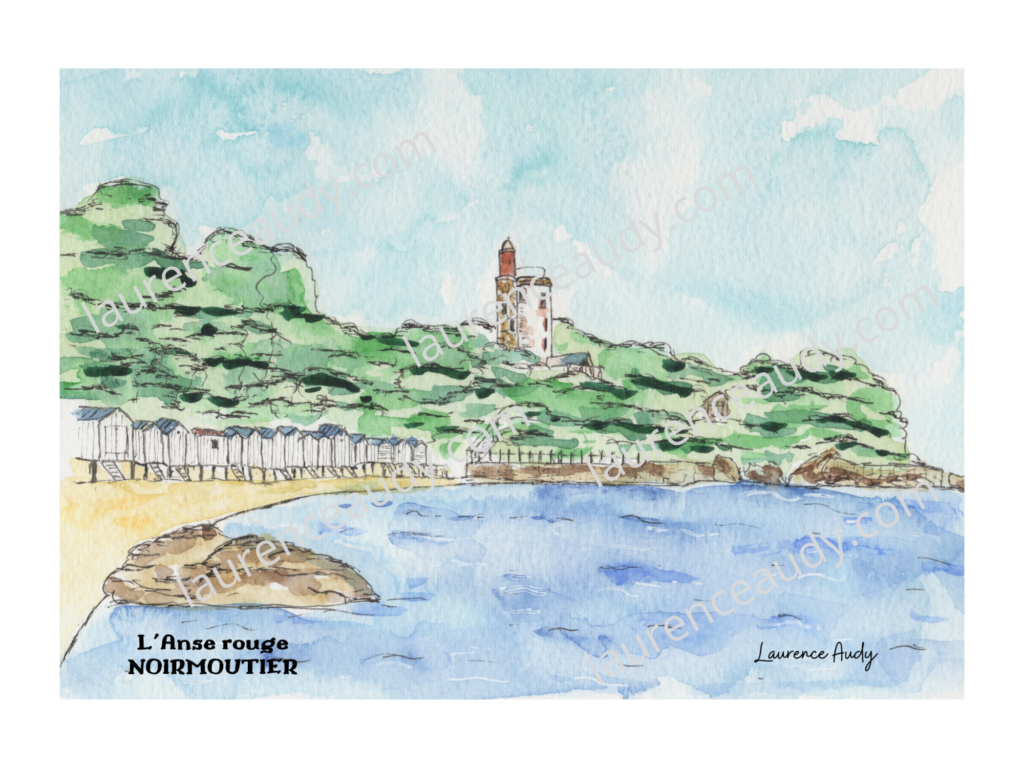 Aquarelle Anse Rouge Noirmoutier - Laurence Audy
