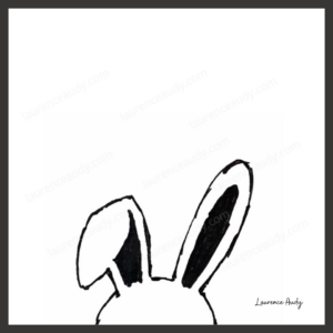 N&B-LAPIN-01 CARRE FILIGRANE CADRE NOIR
