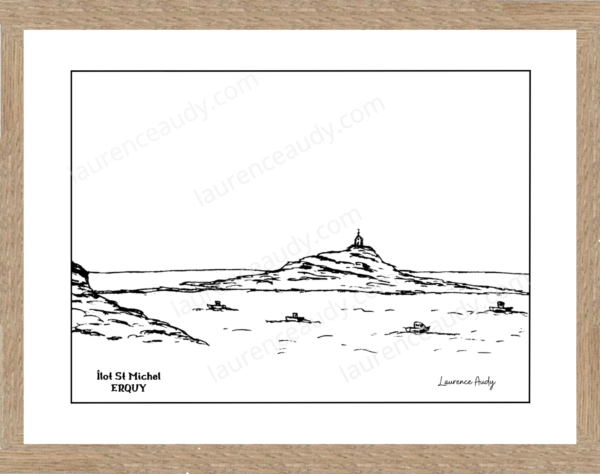 22-ERQUY-ILOT ST MICHEL-N&B FILIGRANE CADRE CHENE