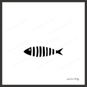 N&B-POISSON-01 CARRE FILIGRANE CADRE NOIR