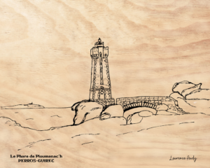 22-PERROS GUIREC-PHARE PLOUMANAC'H-BOIS 30x24