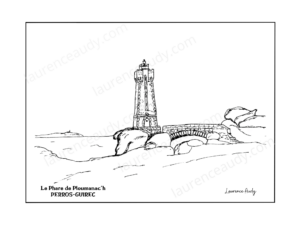 22-PERROS GUIREC-PHARE PLOUMANAC'H-N&B FILIGRANE
