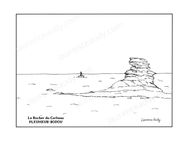 22-PLEUMEUR BODOU-ROCHER CORBEAU-N&B FILIGRANE