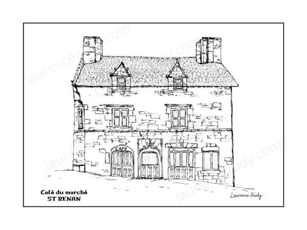 29-ST RENAN-CAFE DU MARCHE-N&B FILIGRANE