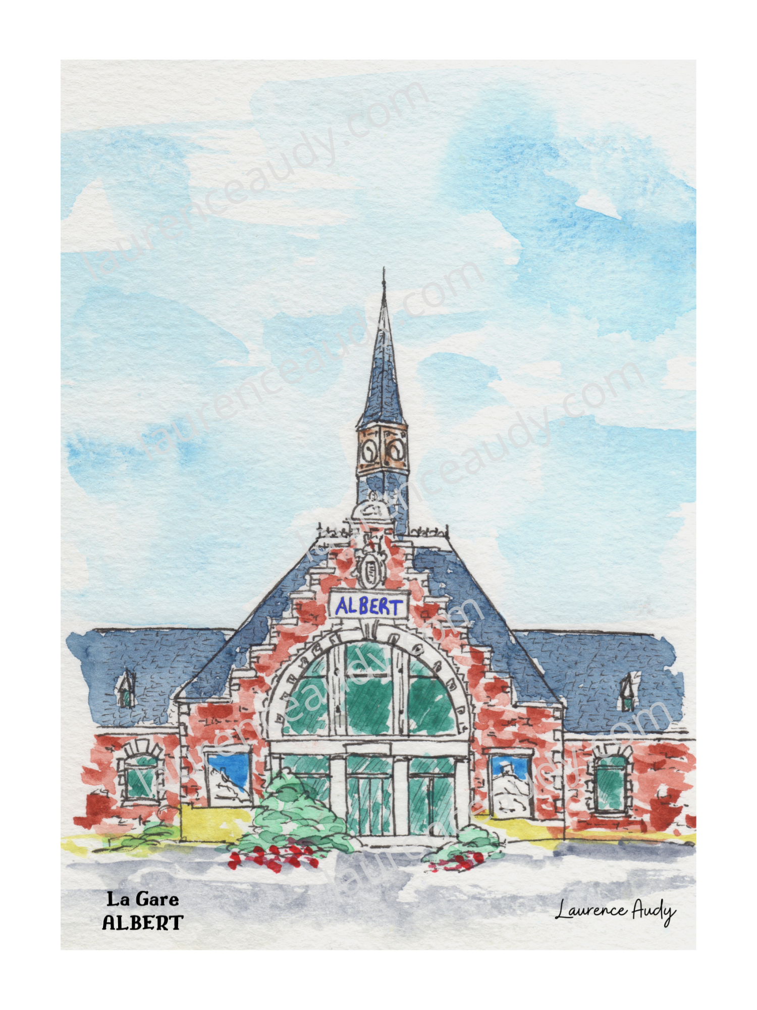 80-ALBERT-GARE-AQUARELLE FILIGRANE 80-ALBERT-GARE-AQUARELLE FILIGRANE