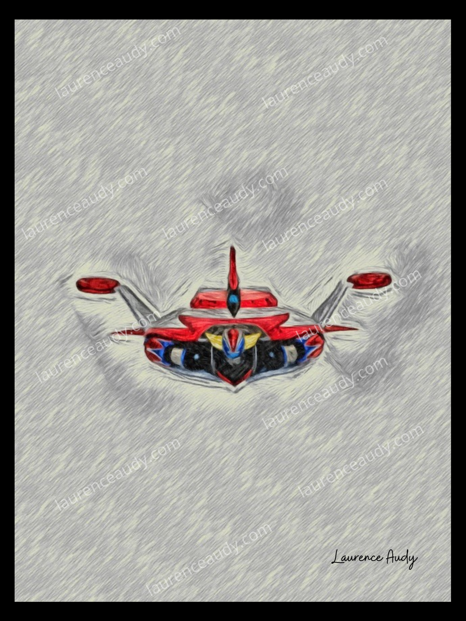 GOLDORAK 2 FILIGRANE CADRE NOIR GOLDORAK 2 FILIGRANE CADRE NOIR