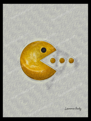 PAC MAN FILIGRANE CADRE NOIR