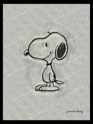 SNOOPY FILIGRANE CADRE NOIR